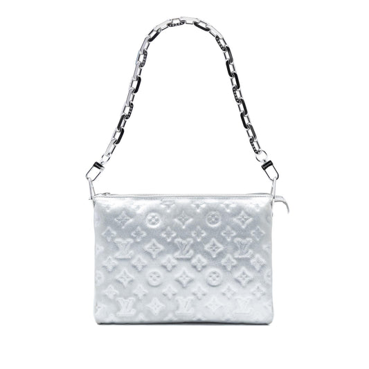 Louis Vuitton Monogram Embossed Puffy Lambskin Coussin PM
