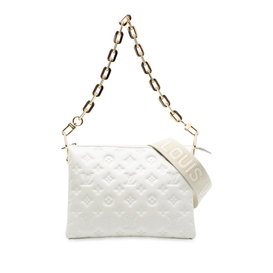 Louis Vuitton Monogram Embossed Puffy Lambskin Coussin PM