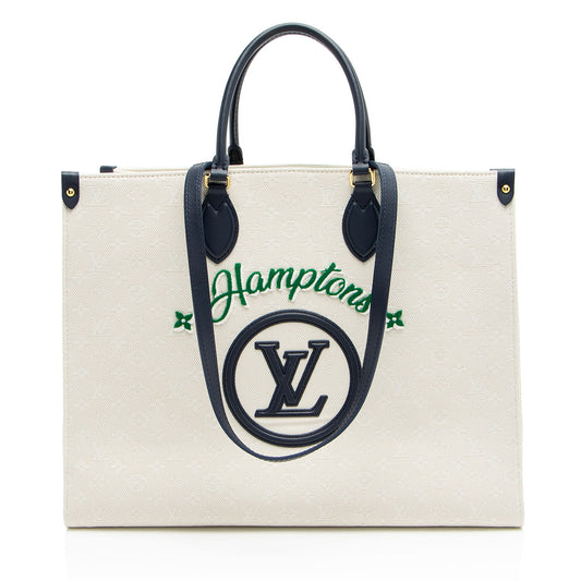 Louis Vuitton Monogram Jacquard Tuffetage Hamptons Onthego GM Tote