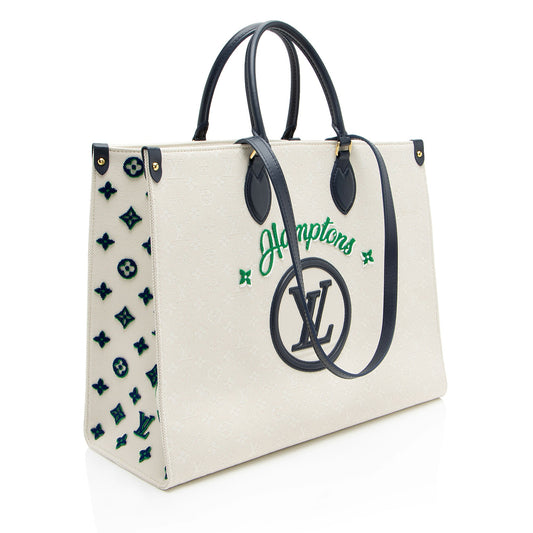 Louis Vuitton Monogram Jacquard Tuffetage Hamptons Onthego GM Tote