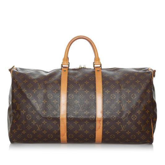 Louis Vuitton Monogram Keepall Bandouliere 55 (SHG-35836)