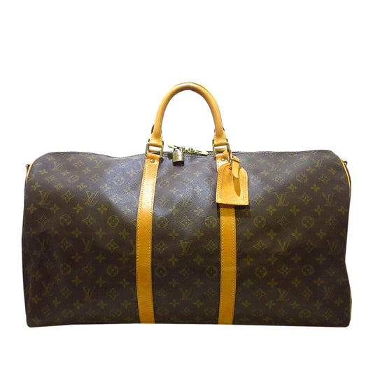 Louis Vuitton Monogram Keepall Bandouliere 55 (SHG-36013)