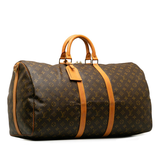 Louis Vuitton Monogram Keepall Bandouliere 55 (SHG-IAsAs7)