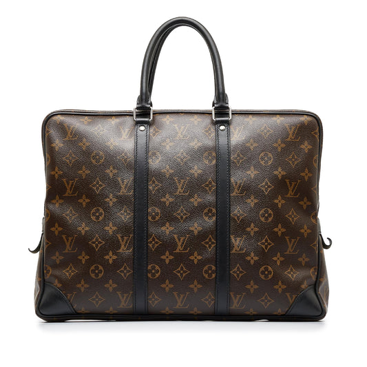 Louis Vuitton Monogram Macassar Porte-Documents Voyage GM (SHG-xbjdQX)