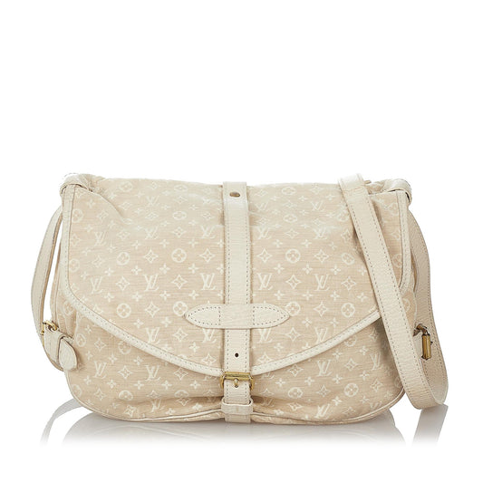 Louis Vuitton Monogram Mini Lin Saumur (SHG-27127)