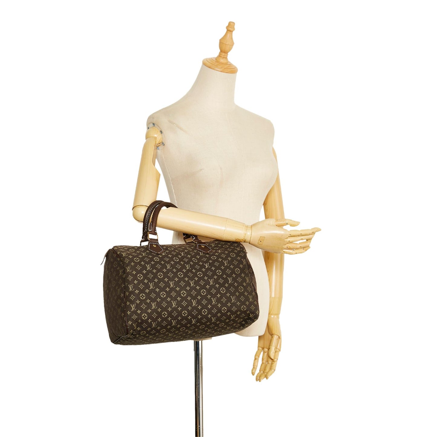 Louis Vuitton Monogram Mini Lin Speedy 30 (SHG-CDWbuK)