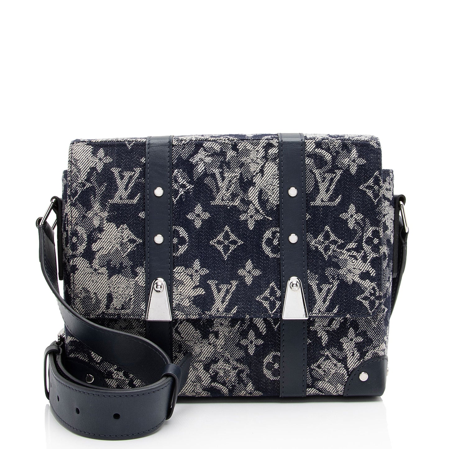 Louis Vuitton Monogram Tapestry Canvas Trunk Messenger (SHF-HsMpfK)