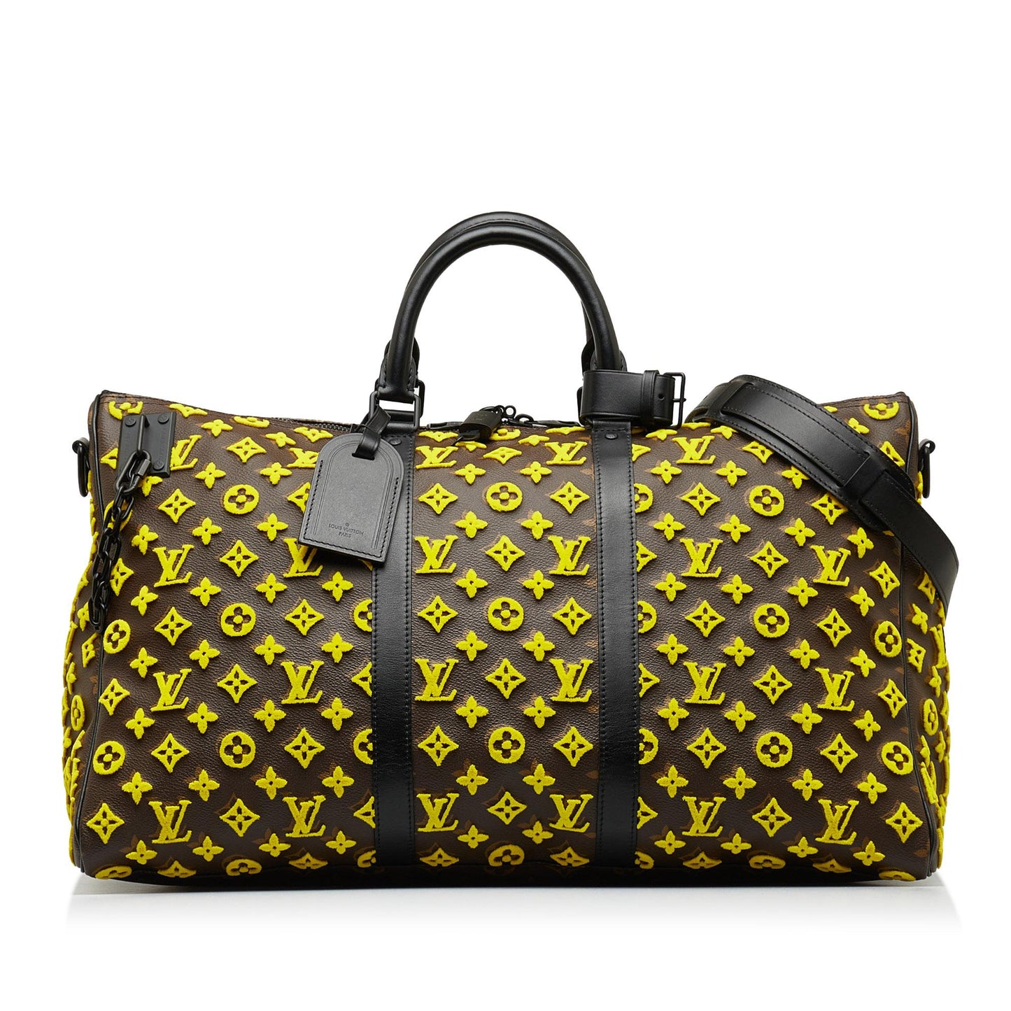 Louis Vuitton Monogram Tuffetage Triangle Keepall Bandouliere 50 (SHG-ohQ7xi)
