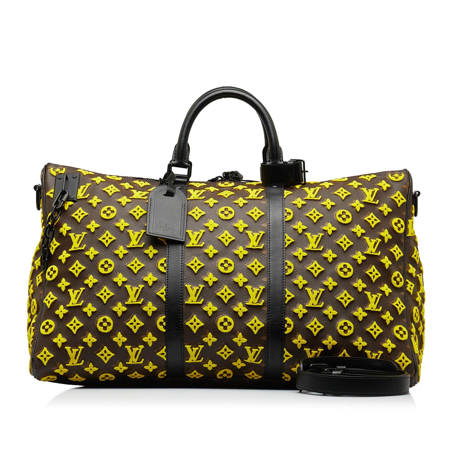 Louis Vuitton Monogram Tuffetage Triangle Keepall Bandouliere 50 (SHG-ohQ7xi)