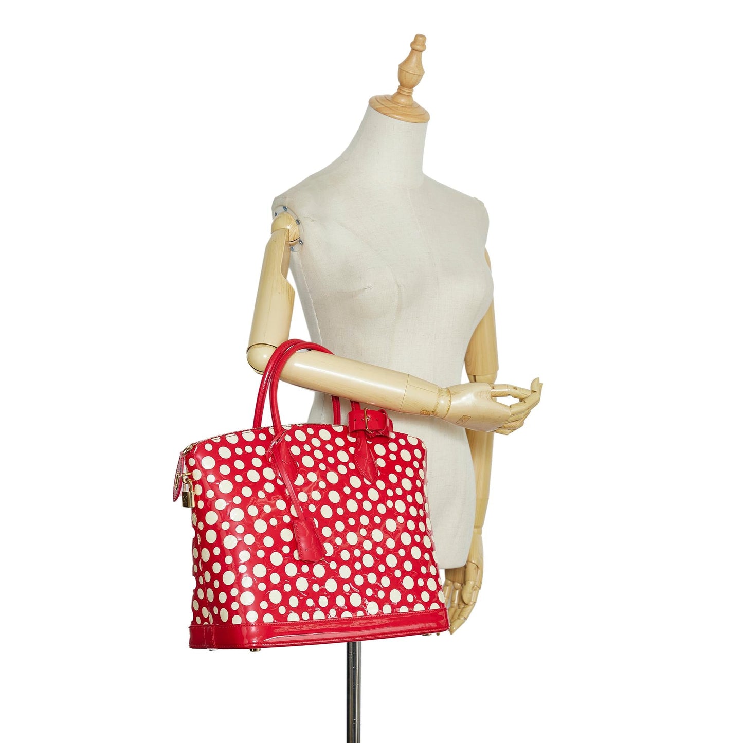 Louis Vuitton Monogram Vernis Kusama Infinity Dots Lockit MM (SHG-fa2biQ)