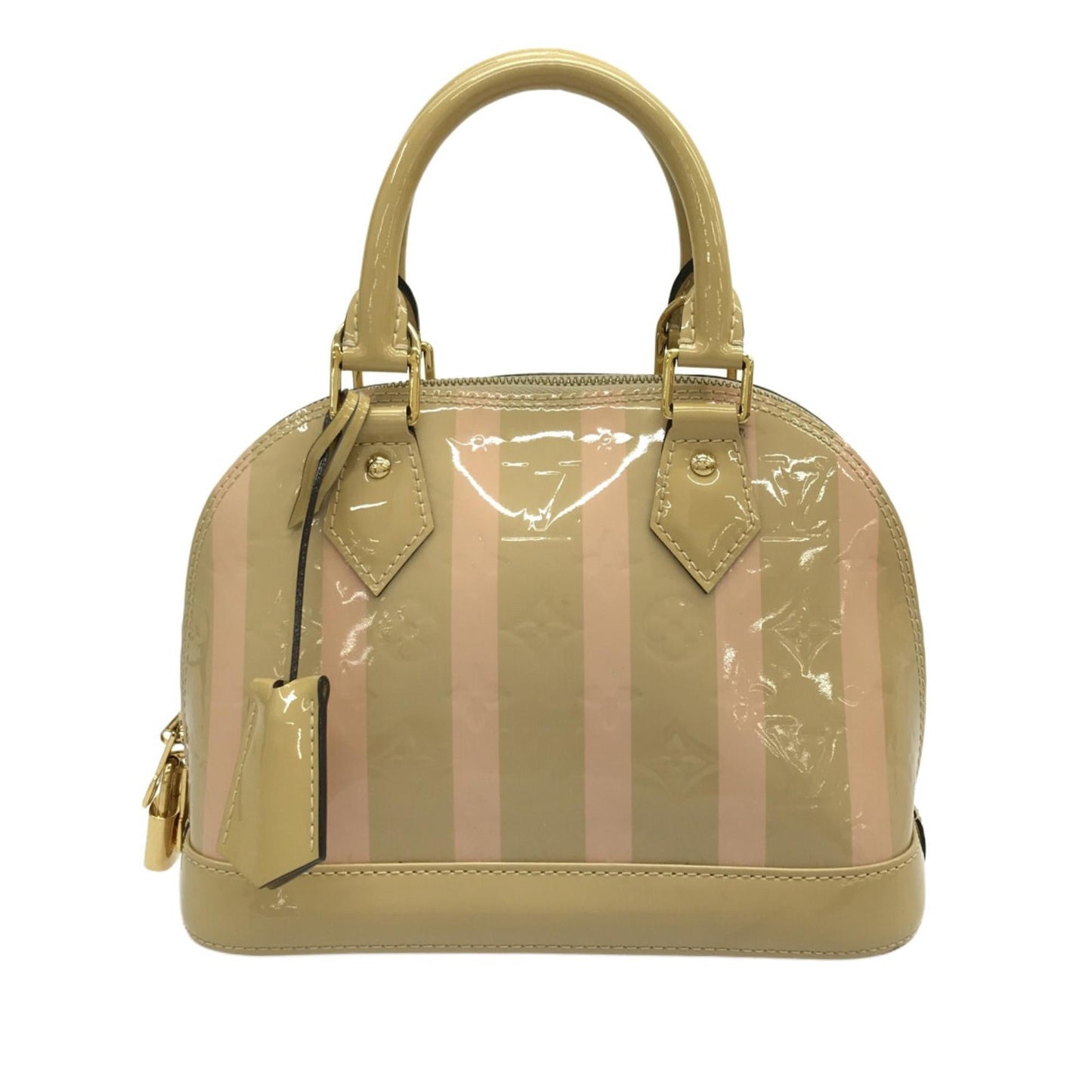 Louis Vuitton Monogram Vernis Rayures Alma BB (SHG-JU3Da7)