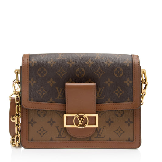 Louis Vuitton Reverse Monogram Dauphine MM Shoulder Bag (SHF-VOdubV)