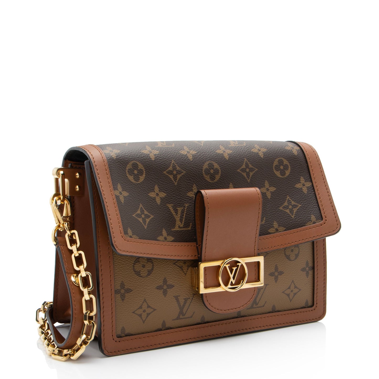 Louis Vuitton Reverse Monogram Dauphine MM Shoulder Bag -  (SHF-qc8Mo6)