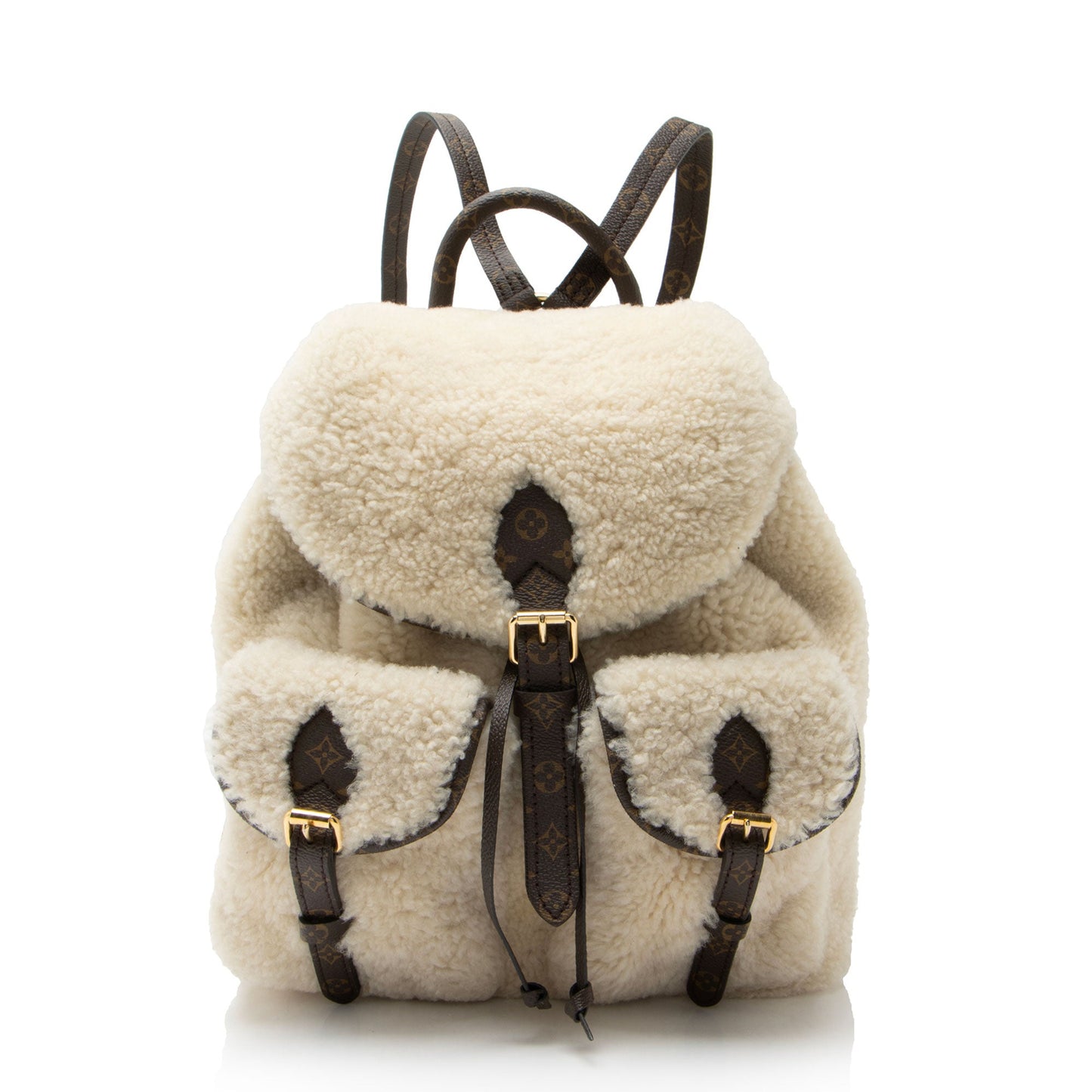 Louis Vuitton Shearling Monogram Canvas LV Ski Backpack