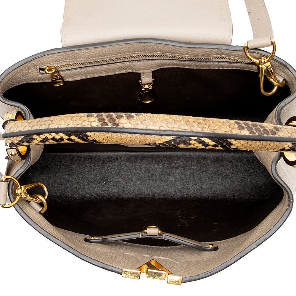 Louis Vuitton Taurillon Leather Python Capucines PM Bag (SHF-20678)