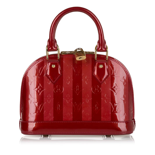 Louis Vuitton Vernis Rayures Alma BB (SHG-35013)