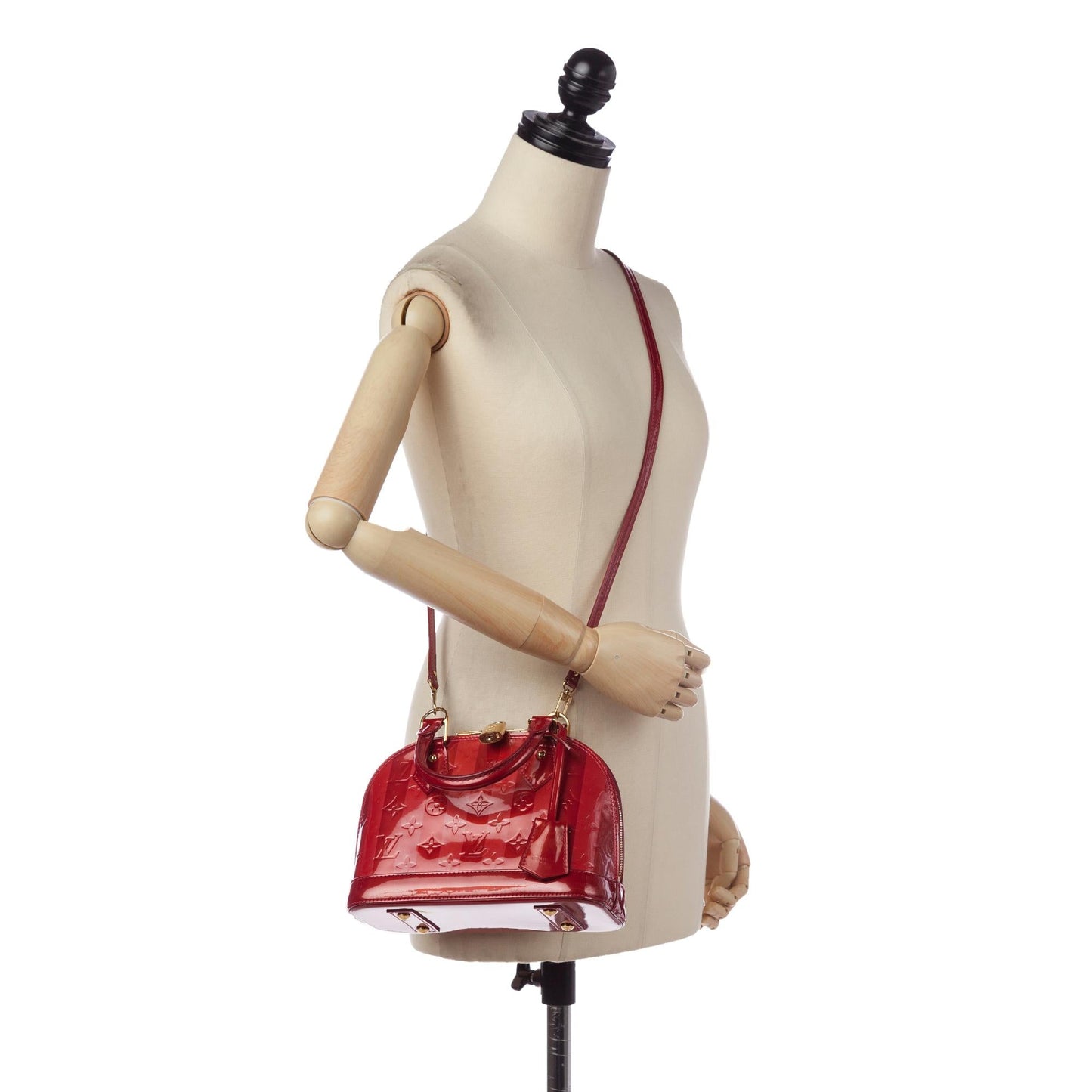 Louis Vuitton Vernis Rayures Alma BB (SHG-35013)