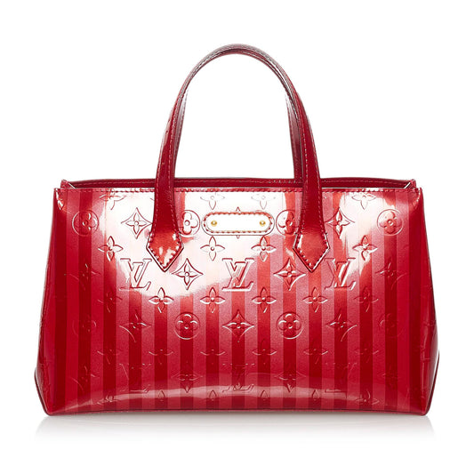 Louis Vuitton Vernis Rayures Wilshire PM (SHG-30156)