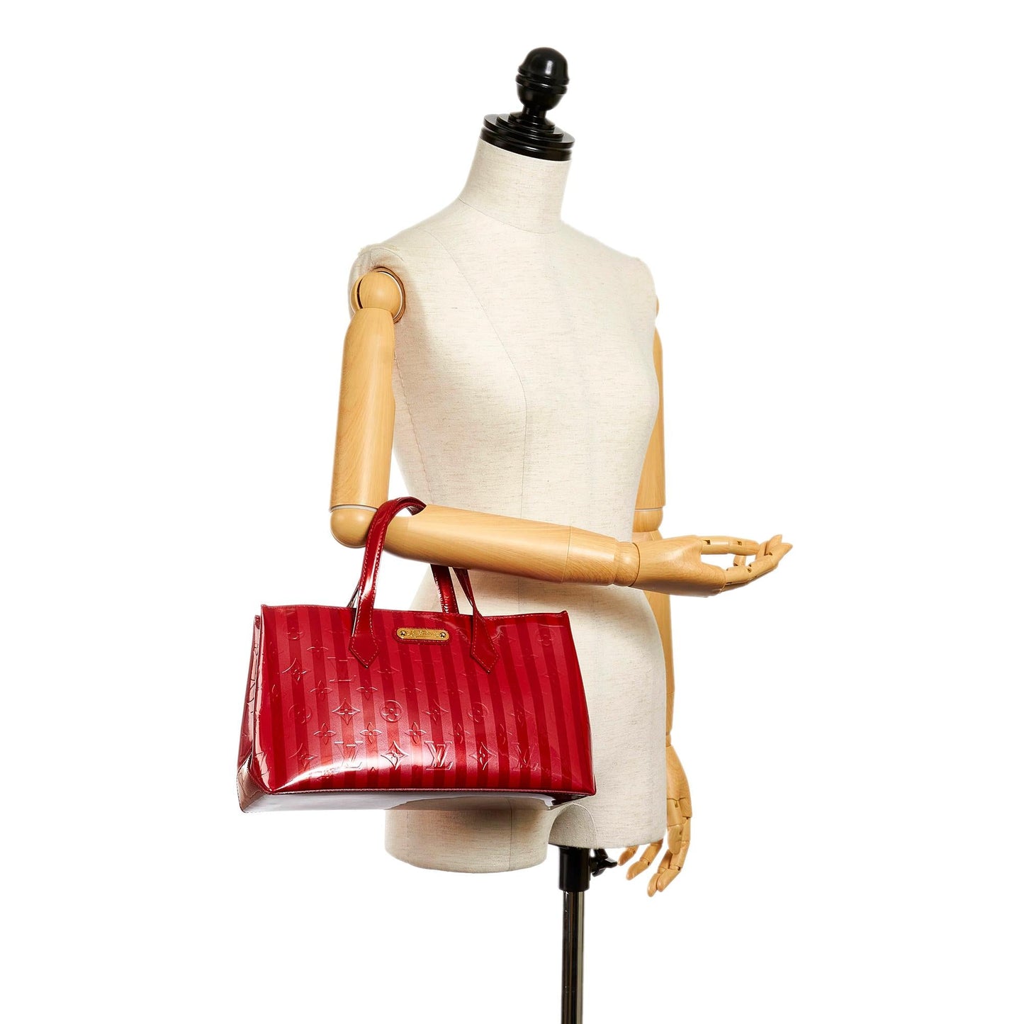 Louis Vuitton Vernis Rayures Wilshire PM (SHG-30156)