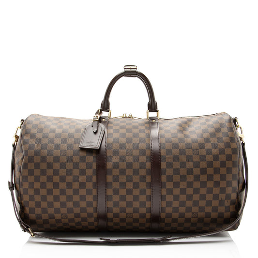 Louis Vuitton Vintage Damier Ebene Keepall Bandouliere 55 Duffle