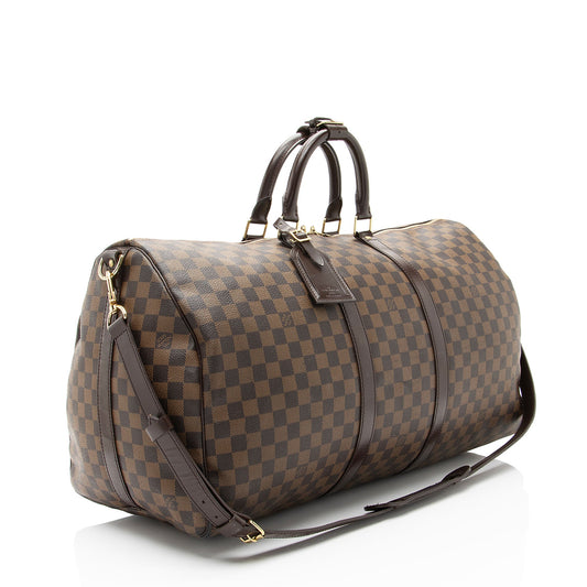 Louis Vuitton Vintage Damier Ebene Keepall Bandouliere 55 Duffle