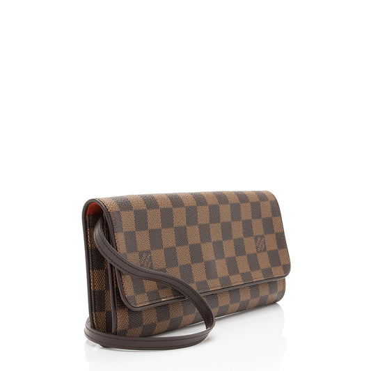 Louis Vuitton Vintage Damier Ebene Pochette Twin GM Shoulder Bag