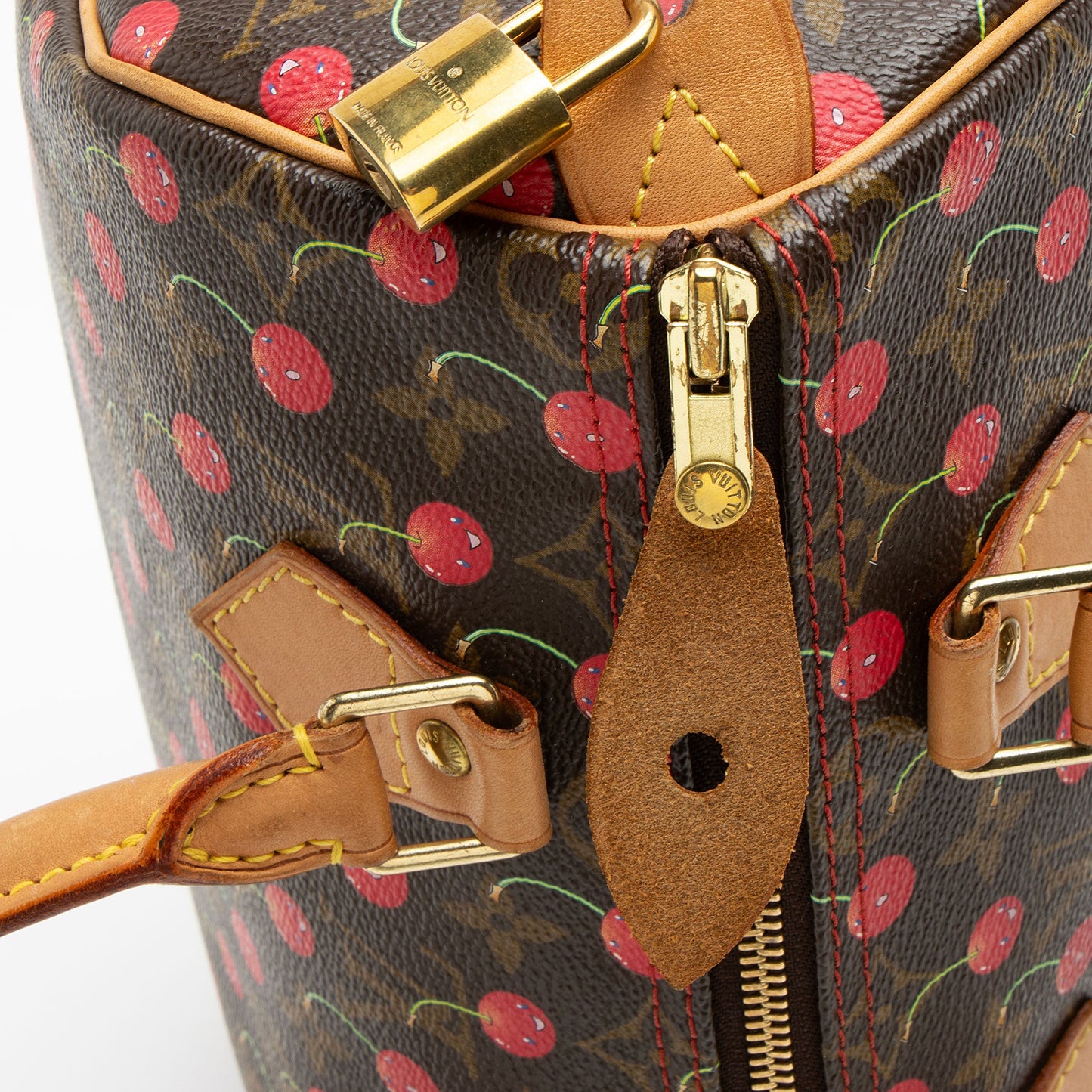 Louis Vuitton Vintage Limited Edition Monogram Canvas Cerises Speedy 25 Satchel
