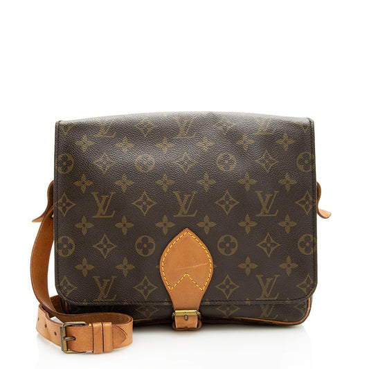 Louis Vuitton Vintage Monogram Canvas Cartouchiere GM Shoulder Bag (SHF-18902)