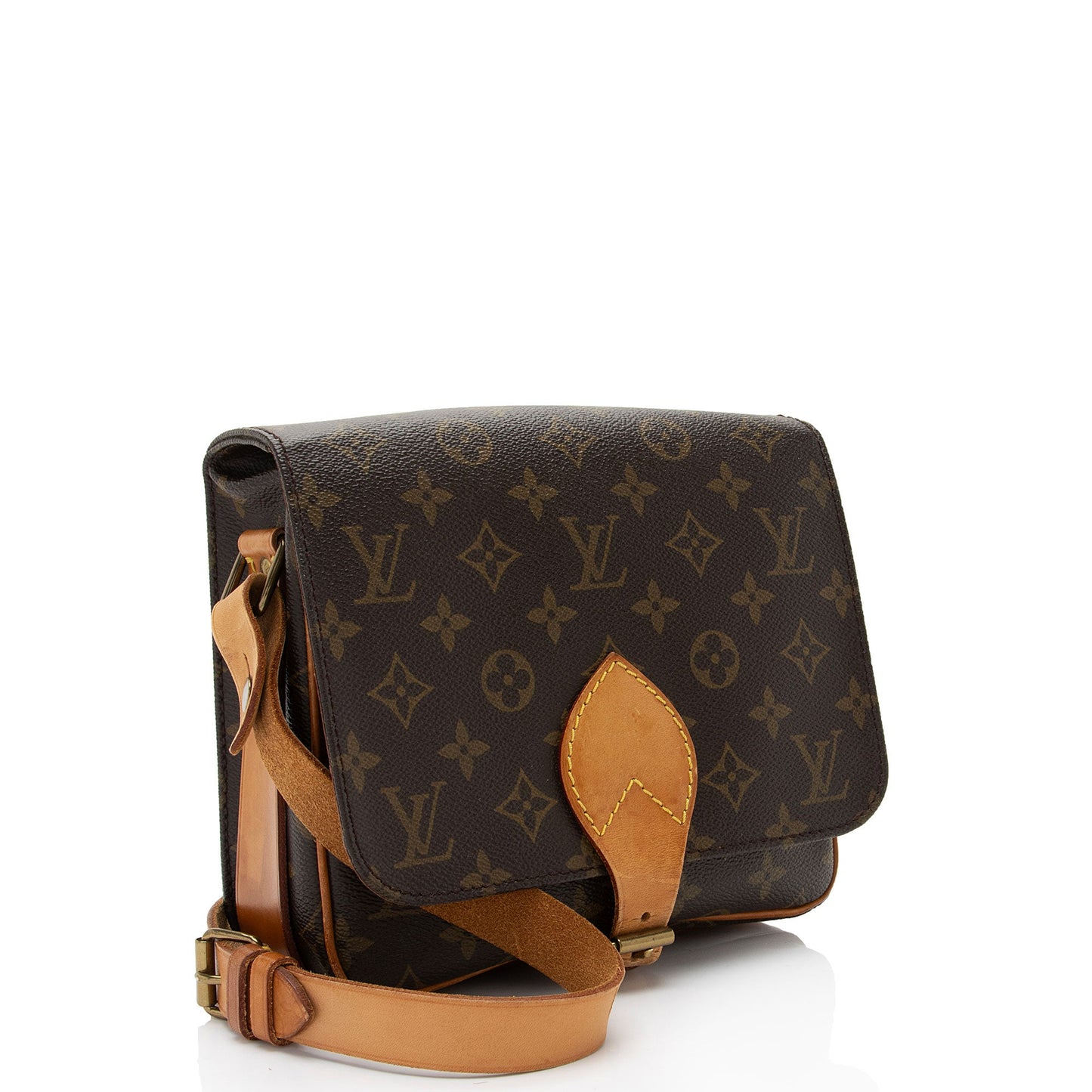 Louis Vuitton Vintage Monogram Canvas Cartouchiere MM Shoulder Bag (SHF-7VUXQB)