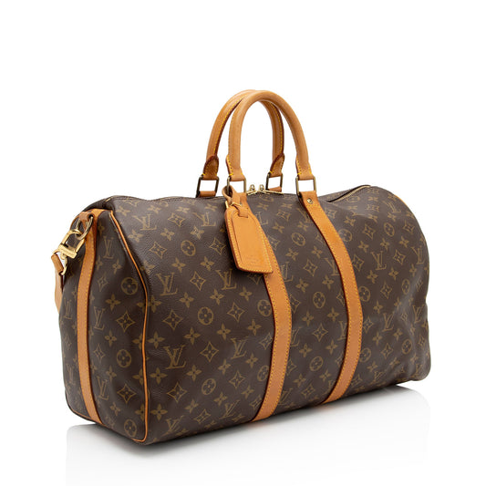 Louis Vuitton Vintage Monogram Canvas Keepall Bandouliere 45 Duffle Bag (SHF-vusdK4)