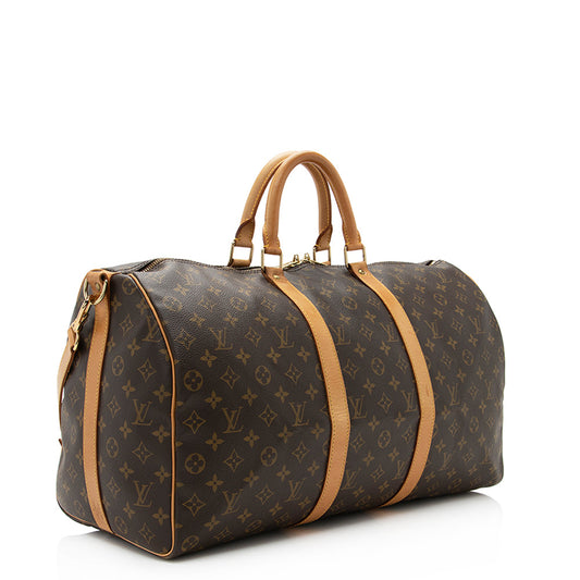Louis Vuitton Vintage Monogram Canvas Keepall Bandouliere 50 Duffel Bag -  (SHF-20312)