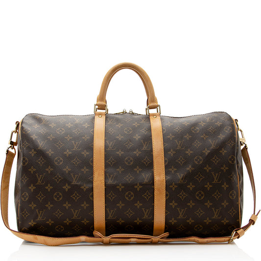 Louis Vuitton Vintage Monogram Canvas Keepall Bandouliere 50 Duffel Bag (SHF-20790)