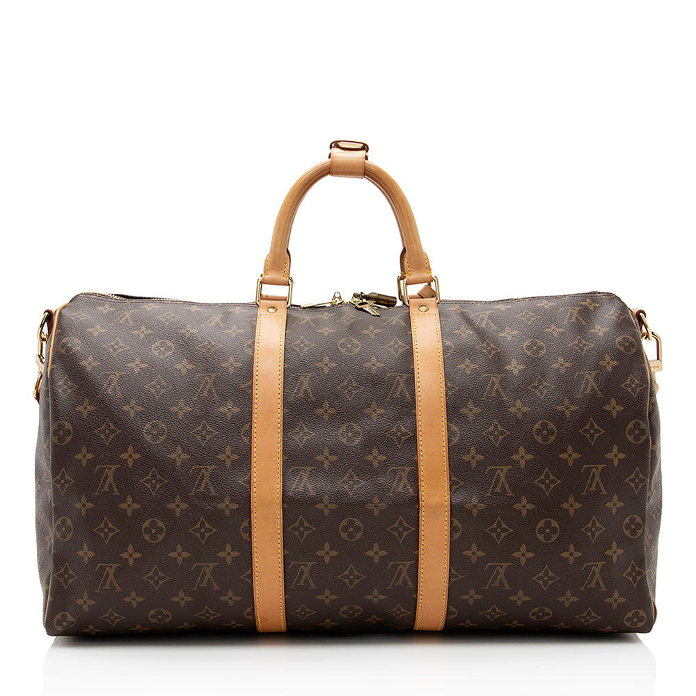 Louis Vuitton Vintage Monogram Canvas Keepall Bandouliere 50 Duffel Bag (SHF-21454)