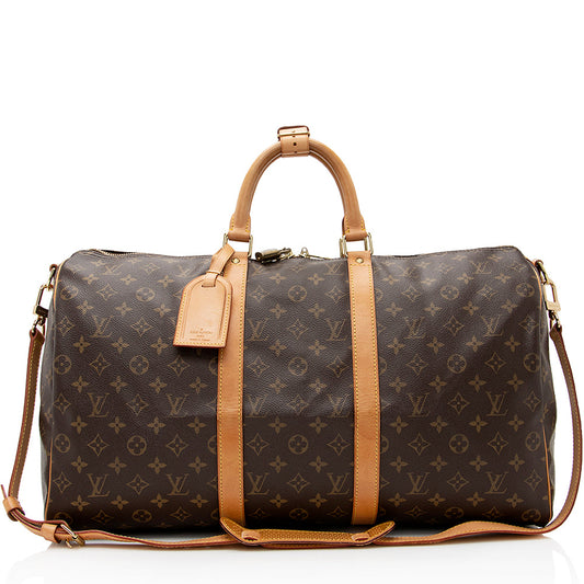 Louis Vuitton Vintage Monogram Canvas Keepall Bandouliere 50 Duffel Bag (SHF-21454)