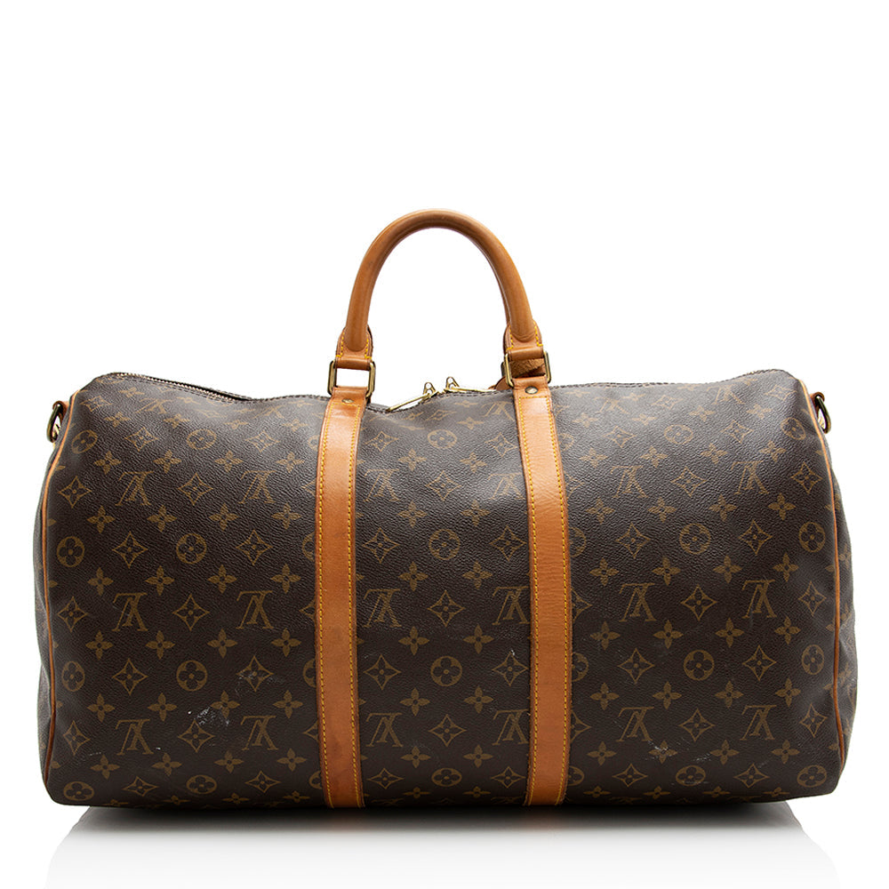 Louis Vuitton Vintage Monogram Canvas Keepall Bandouliere 50 Duffle Bag (SHF-21765)
