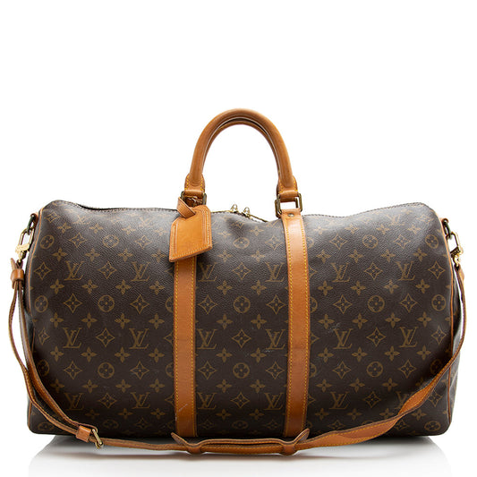 Louis Vuitton Vintage Monogram Canvas Keepall Bandouliere 50 Duffle Bag (SHF-21765)