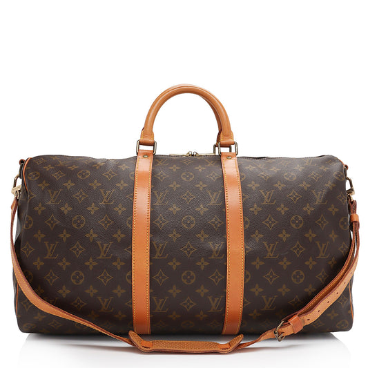 Louis Vuitton Vintage Monogram Canvas Keepall Bandouliere 50 Duffle Bag (SHF-vjjT94)