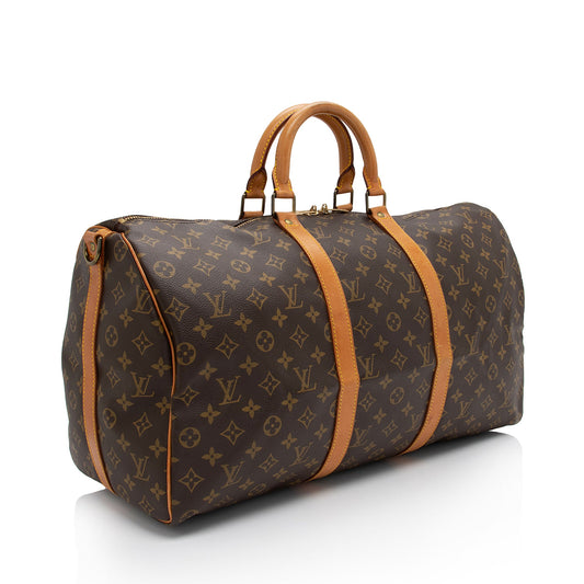 Louis Vuitton Vintage Monogram Canvas Keepall Bandouliere 50 Duffle Bag (SHF-ltytWp)