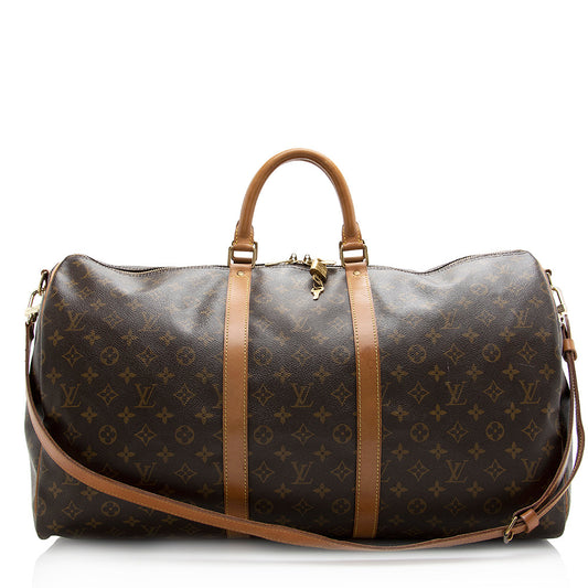 Louis Vuitton Vintage Monogram Canvas Keepall Bandouliere 55 Duffel Bag (SHF-21498)