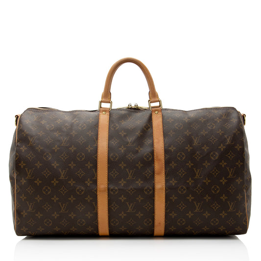 Louis Vuitton Vintage Monogram Canvas Keepall Bandouliere 55 Duffle Bag (SHF-22479)