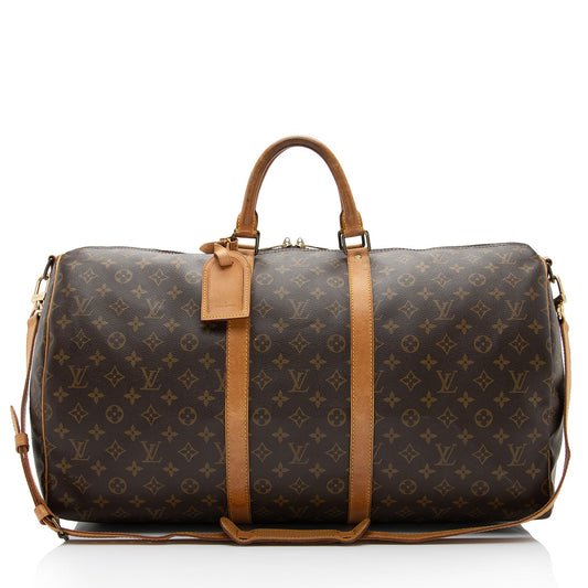 Louis Vuitton Vintage Monogram Canvas Keepall Bandouliere 55 Duffle Bag (SHF-DjCkRL)