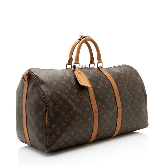 Louis Vuitton Vintage Monogram Canvas Keepall Bandouliere 55 Duffle Bag (SHF-XbrDc4)