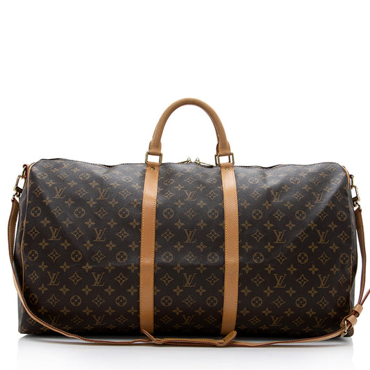 Louis Vuitton Vintage Monogram Canvas Keepall Bandouliere 60 Duffel Bag -  (SHF-16878)