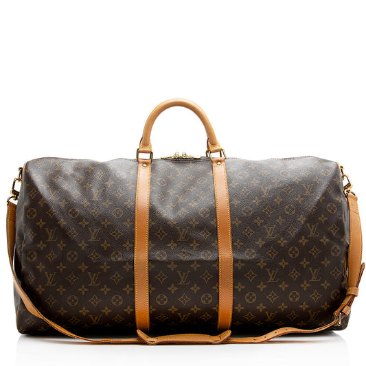 Louis Vuitton Vintage Monogram Canvas Keepall Bandouliere 60 Duffle Bag (SHF-21211)
