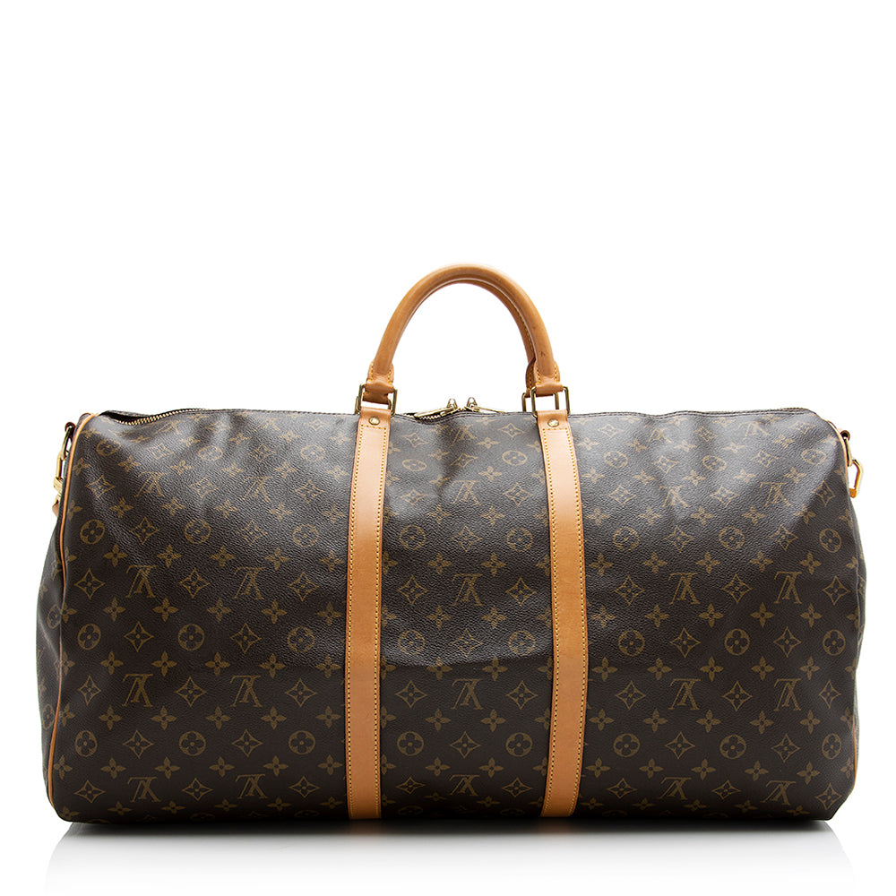 Louis Vuitton Vintage Monogram Canvas Keepall Bandouliere 60 Duffle Bag (SHF-21212)