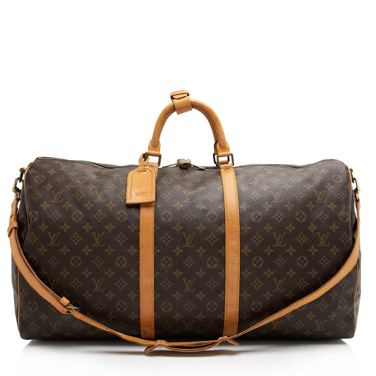 Louis Vuitton Vintage Monogram Canvas Keepall Bandouliere 60 Duffle Bag (SHF-3l2nxP)