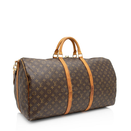 Louis Vuitton Vintage Monogram Canvas Keepall Bandouliere 60 Duffle (SHF-Pcqeua)