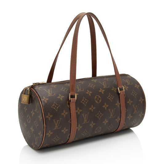 Louis Vuitton Vintage Monogram Canvas Papillon 30 Satchel (SHF-r40l7P)