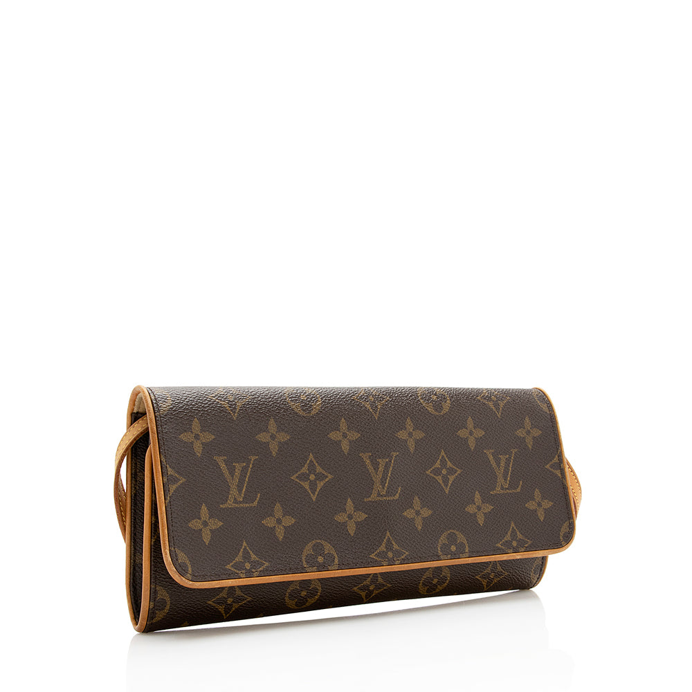 Louis Vuitton Vintage Monogram Canvas Pochette Twin GM Shoulder Bag (SHF-20313)