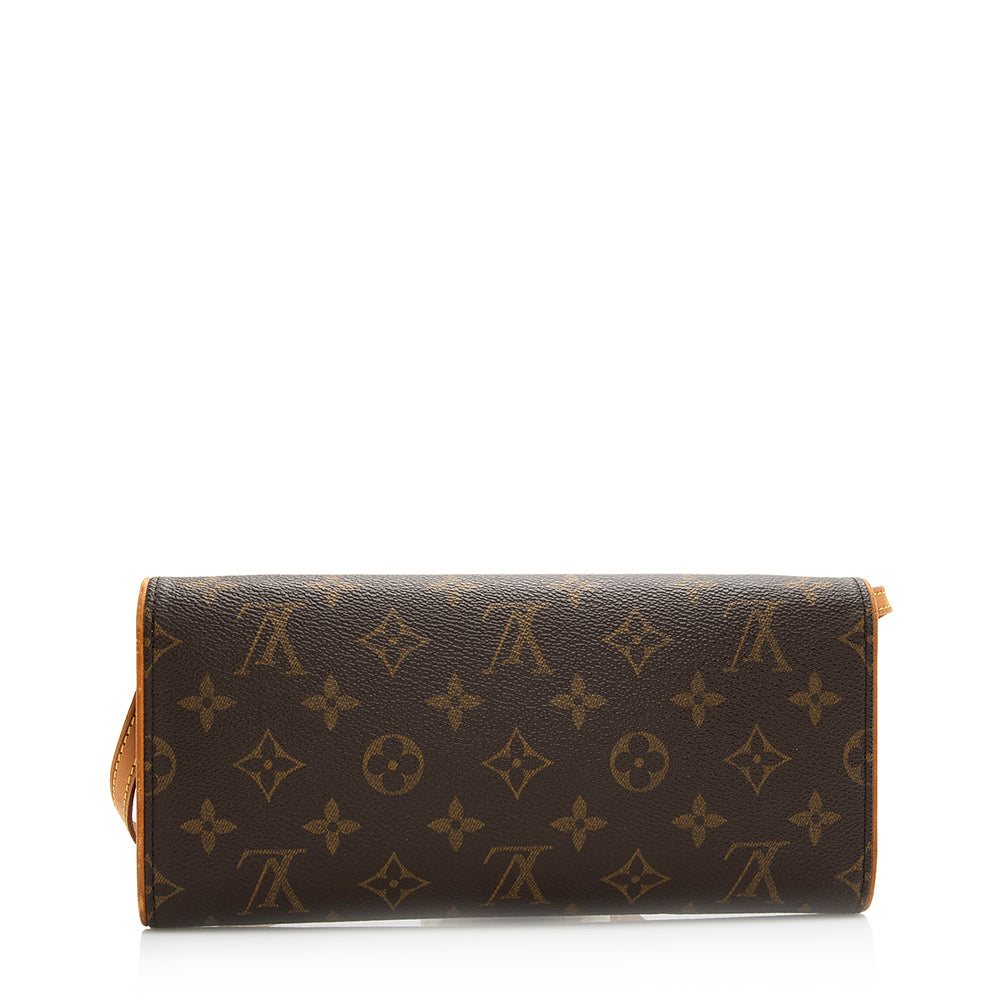 Louis Vuitton Vintage Monogram Canvas Pochette Twin GM Shoulder Bag (SHF-20305)
